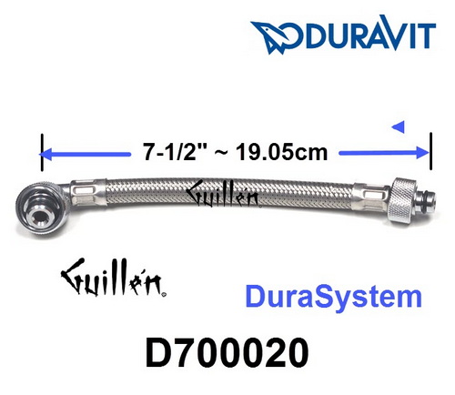 Duravit D700020; DuraSystem; Reinforced hose for toilet in-wall tank and carrier; in Unfinish