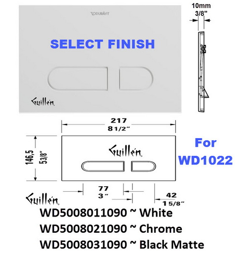 Duravit WD5008031090; DuraSystem; A1 actuator plate flush button; in Black Matte