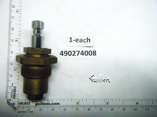 Eljer 490274008; ; tall hot stem cartridge assembly with 16 spline broach; in Unfinish