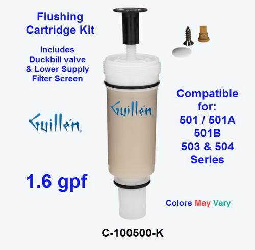 Flushmate C-100500-KIT;; flushing Cartridge for for 500 501 503 504 series for 1.6 gpf - 1.0 gpf includes duckbill and screen; in White; Replaces C-12188