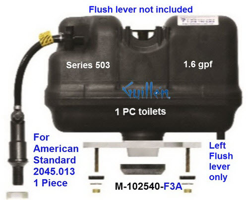 Flushmate M-102540-F3A;__ 1 PC Lever handle 503 1.6 gpf; pressure assist system for American Standard 2045.013; in Black