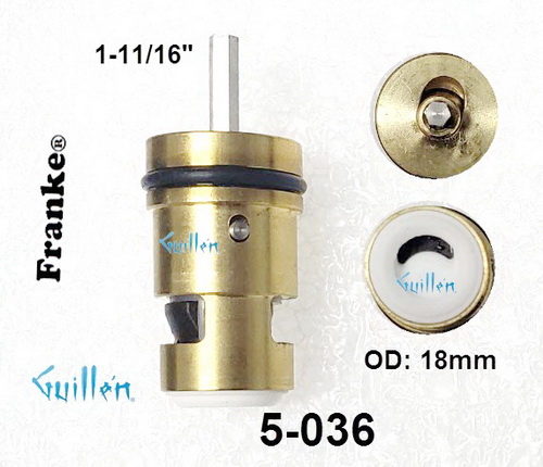 Franke 5-036; ; __ 1-11/16in Rnd; 1/4 turn brass ceramic cartridge; in Unfinish