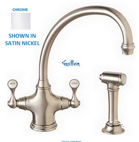 Franke BFT-400; Biflow Traditional BFT-400 Series; Double Handle with Side Spray Arc Spout Kitchen Faucet; in Chrome; Discontinued Product