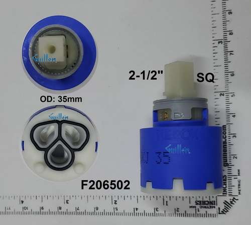 Franke F206502; __ 2-1/2in SQ ; single lever cartridge for eos/orca faucet; in Unfinish; F0304