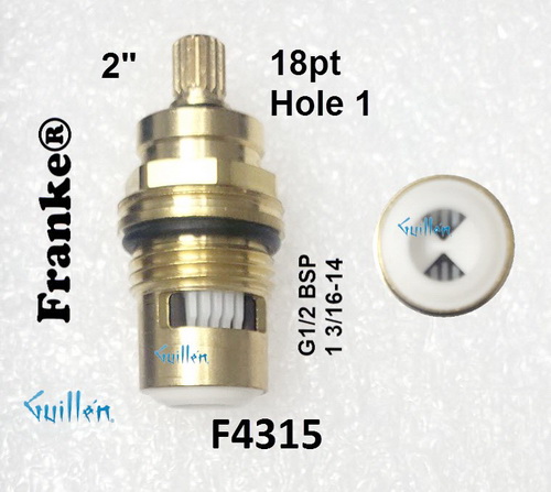 Franke F4315; ; __ 2in 18pt; 1/4 turn brass ceramic cartridge; in Unfinish