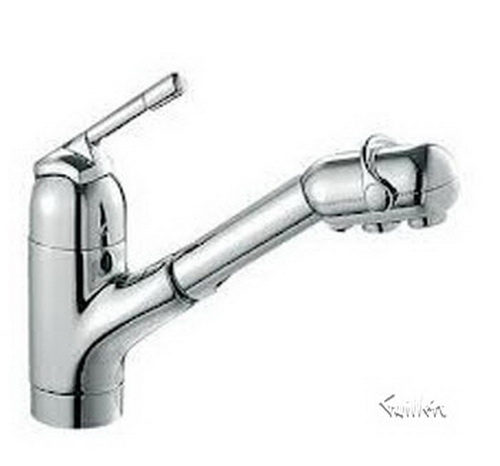 Franke FF-300; FF-300 Series; Pullout with Dual Aerators Single Handle Top Lever Low Style Kitchen Faucet; in Chrome; Discontinued Product