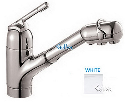 Franke FF-310; FF-300 Series; Pullout with Dual Aerators Single Handle Top Lever Low Style Kitchen Faucet; in White