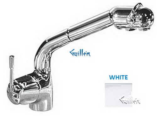 Franke FF-610; FF-600 Series; Pullout with Dual Aerators Single Handle Side Lever High Style Kitchen Faucet; in White