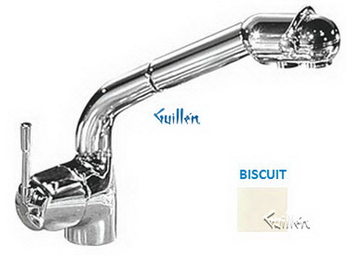 Franke FF-640; FF-600 Series; Pullout with Dual Aerators Single Handle Side Lever High Style Kitchen Faucet; in Biscuit