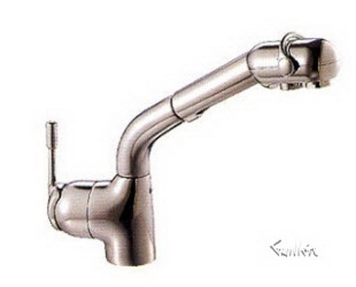 Franke FF-680; FF-600 Series; Pullout with Dual Aerators Single Handle Side Lever High Style Kitchen Faucet; in Satin Nickel; Discontinued Product