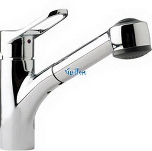 Franke FFPS200; Heavy Duty FFPS200 Series; Pullout with Spray Heat Single Handle Top Lever Low Style Kitchen Faucet; in Polished Chome; Discontinued Product
