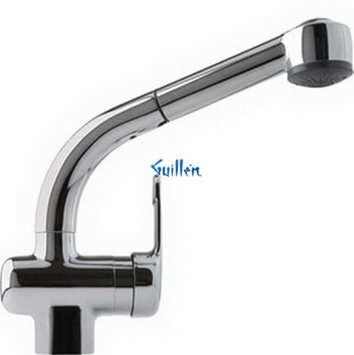 Franke FFPS600A; Gooseneck FFPS600A Series; Pullout with Dual Spray Heat Single Handle Top Lever High Style Kitchen Faucet; in Polished Chome; Discontinued Product