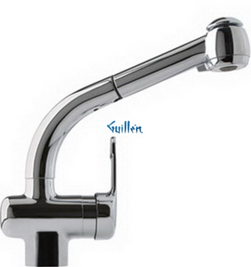 Franke FFPS600B; Gooseneck FFPS600B Series; Pullout with Dual Spray Heat Single Handle Top Lever High Style Kitchen Faucet; in Polished Chome; Discontinued Product