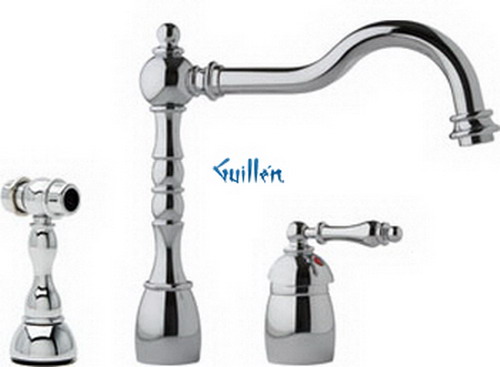 Franke FHF200; Farm House FHF200 Series; Single Handle with Side Spray High Style Kitchen Faucet; in Polished Chrome; Discontinued Product