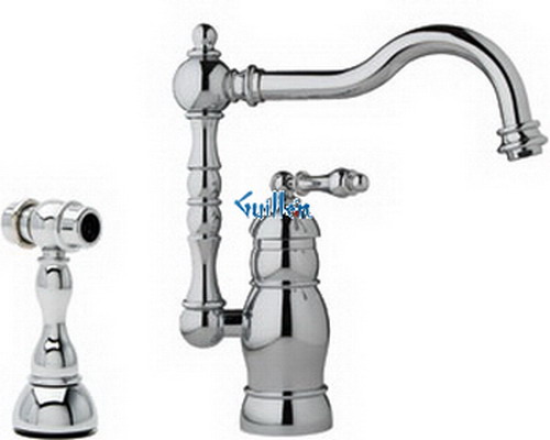 Franke FHF600; Farm House FHF600 Series; Single Handle with Side Spray High Style Kitchen Faucet; in Polished Chrome; Discontinued Product