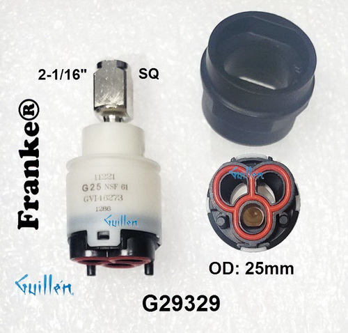 Franke G29329; ; __ 2-1/16in SQ; single lever cartridge; FF2700; in Unfinish; Discontinued Product