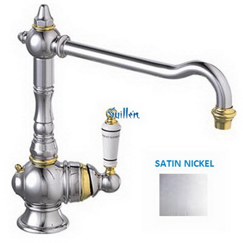 Franke OE-1080; Orient Express OE-1000 Series; Single Handle Side Lever High Style Kitchen or Bath Faucet; in Satin Nickel; Discontinued Product