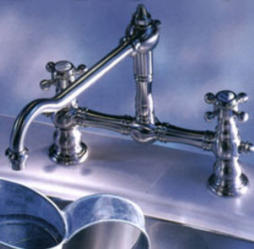Franke OE-200; Orient Express OE-200 Series; Double Handle Bridge Tab High Style Kitchen or Bath Faucet; in Chrome