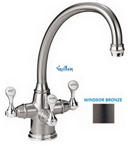 Franke TFT-360; Triflow Traditional TFT-300 Series; Triple Handle Arc Spout Kitchen or Bath Faucet; in Windsor Bronze; Discontinued Product
