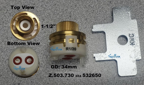 KWC Z.503.730; Vesuno; lavatory cartridge with removal key; in Unfinish   Z.534.906  ; Discontinued Product