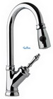Franke FHPD500; Farm House FHPD500 Series; Pullout with Spray Heat Single Handle Arc Spout Kitchen Faucet; in Polished Chrome; Discontinued Product