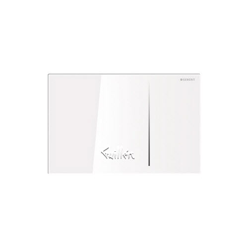 Geberit 115.620.SI.1; Sigma; actuator plate for dual flush for concealed cistern 12 cm; in glass white; ;