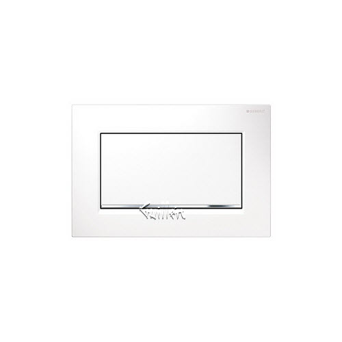 Geberit 115.893.KJ.1; Sigma30; actuator plate for stop-and-go flush screwable; in white / bright chrome / white; ;