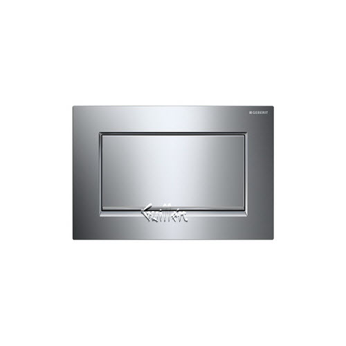Geberit 115.893.KY.1; Sigma30; actuator plate for stop-and-go flush screwable; in bright chrome-plated / chrome brushed / bright chrome-plated; ;   Replaces 115.760.21.1