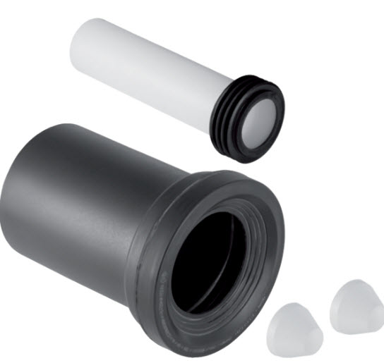 Geberit 152.422.11.1; ; connection set for wall-hung WC length 18.5 cm d110mm d1=45mm; in white alpine; ;