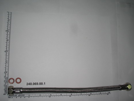 Geberit 240.069.00.1; ; Reinforced braided hose; in Unfinish; ;
