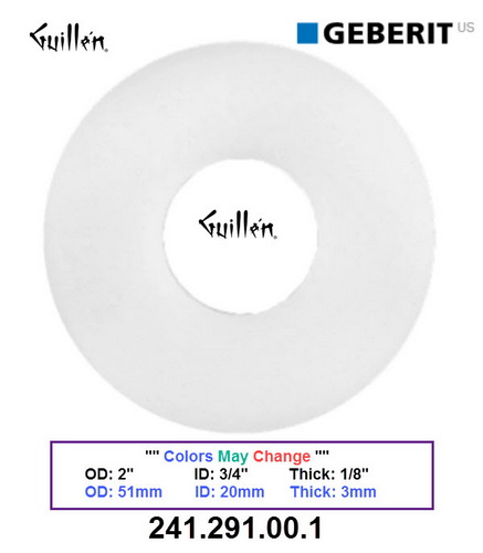 Geberit 241.291.00.1;;__ 2in x 3/4in; flat seal gasket for flush valve; in Unfinish