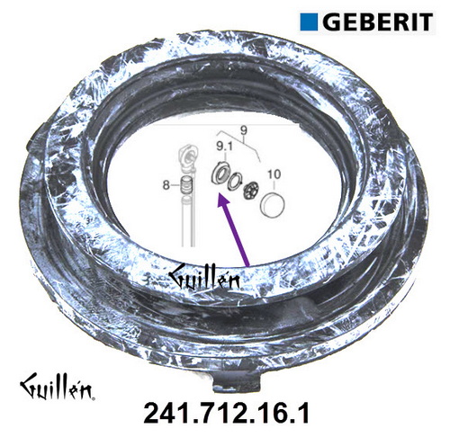 Geberit 241.712.16.1; ; section seal for bathtub drain with push actuation PushControl; in black; ;