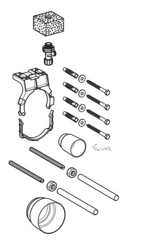 Geberit 242.314.00.1; Sigma Duofix; Installation accessories for element for wall-hung WC with concealed cistern 12 cm; in Unfinish; ;