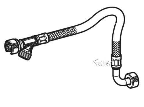 Geberit 242.413.00.1; Sigma; Reinforced braided hose for concealed cistern 8 cm; in Unfinish; ;
