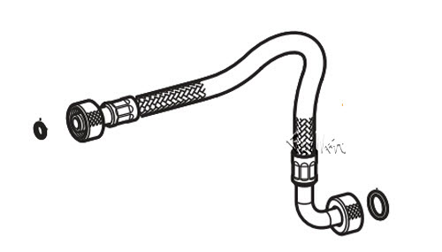 Geberit 242.415.00.1; Sigma; Reinforced braided hose for concealed cistern 8 cm; in Unfinish; ;