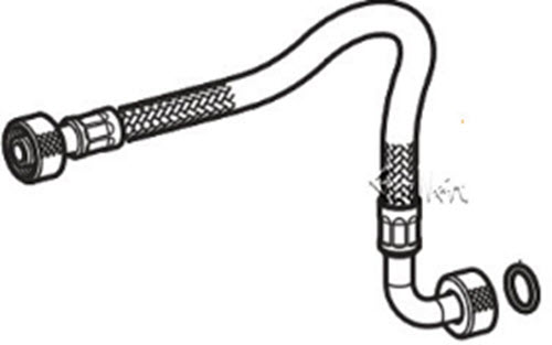 Geberit 243.175.00.1; Sigma; Reinforced braided hose for concealed cistern 8 cm; in Unfinish; ;