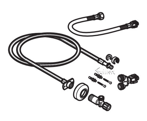 Geberit 249.801.00.1; ; Water supply connection set for concealed cisterns 8 / 12 cm; in Unfinish; ;