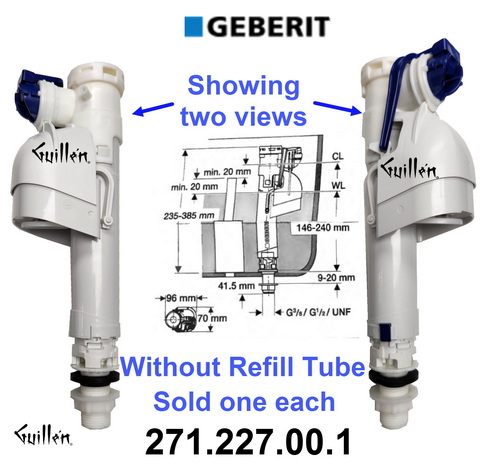 Geberit 271.227.00.1;; Fill valve type 360 15/16in UNF without refill tube; in Unfinish