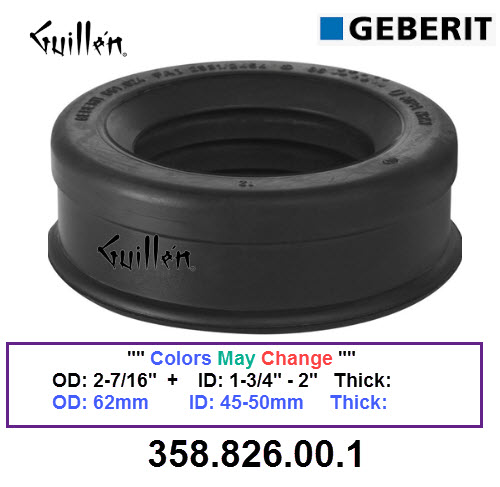 Geberit 358.826.00.1;;__ 2-7/16in 1-3/4 to 2in; Urinal  sleeve gasket; in Unfinish