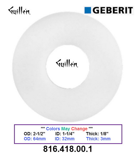Geberit 816.418.00.1;;__ 2-1/2in x 1-1/4in; Flat gasket for flush valves of exposed and concealed cisterns; in Unfinish; Replaces 170.206.16.1