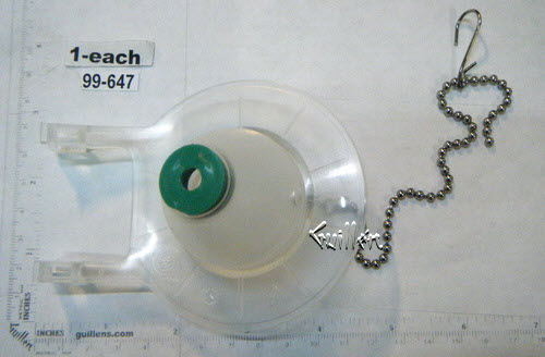 Gerber 99-647; ; time rated flapper w/beaded chain (incl.green baffle); in Clear   99-524; 99-779