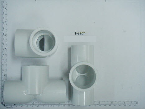 GG Industries 2020; ; 1" inch slip x 1" inch slip x 1 1/2" inch spigot swep tee fitting for pump motor union; in White