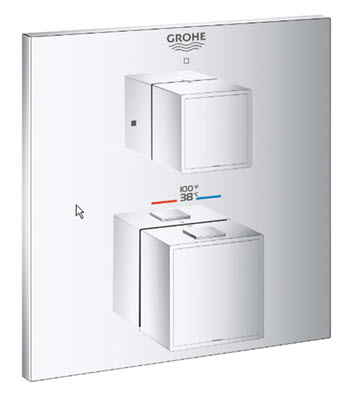 Grohe 24158000; Grohtherm; cube dual function thermostatic trim with control module; in Chrome