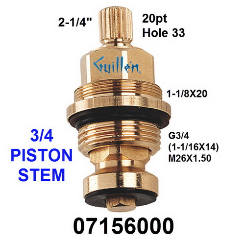 Grohe 07156000; ; 3/4in valve compression cartridge short; Unfinish