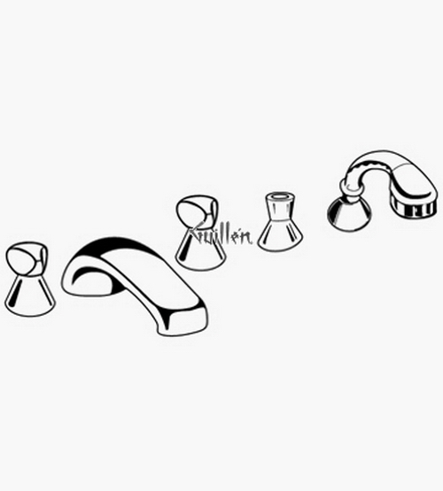 Grohe 13473 Classic; Roman Tub Filler Adjustable personal hand shower 3/4" valves