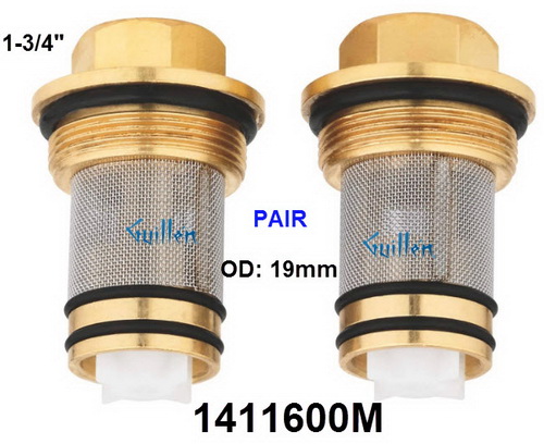 Grohe 1411600M;;__ 1-3/4in Hex; Check valve cartridge non-return with strainer (pair); in Unfinish, Replaces 14116000