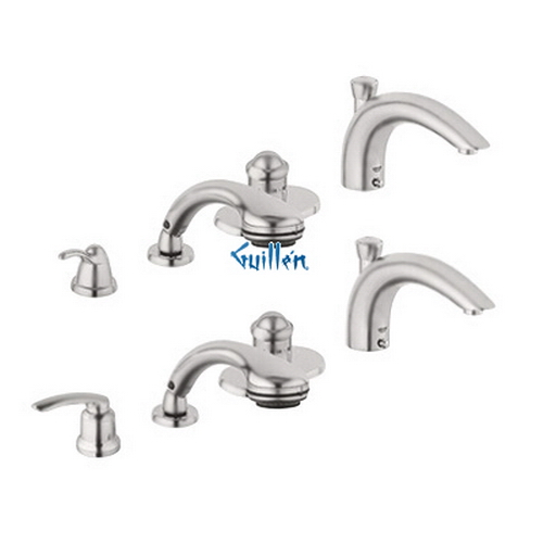 Grohe 19203EN0; Talia; Thermostatic roman tub valve with handheld shower head; Sold Less Handles; in Infinity Brushed Nickel; Discontinued Product