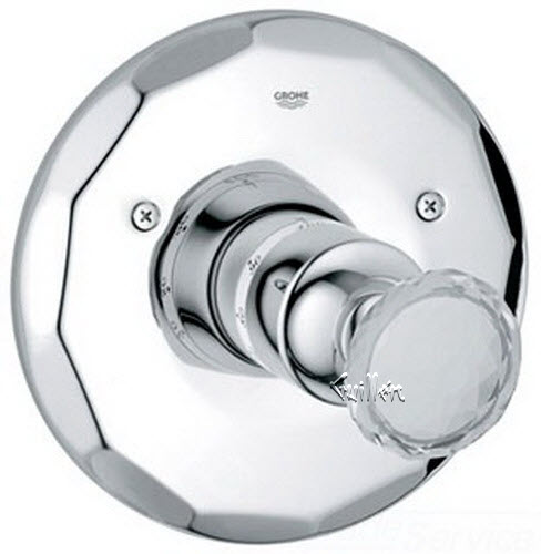 Grohe 19265VP0; Kensington; Thermostatic trim with round handle; in Swarovski Crystal