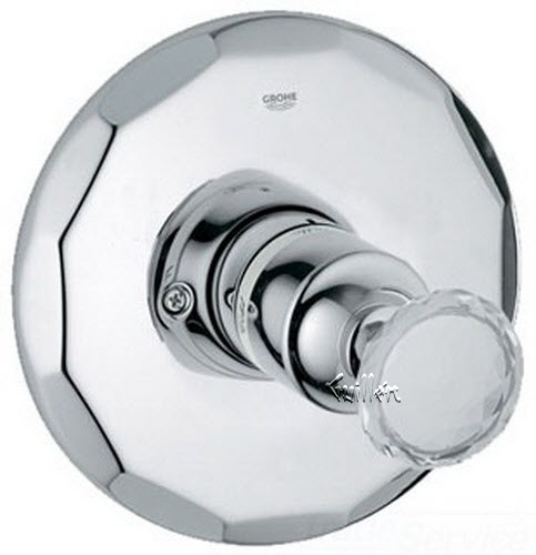 Grohe 19268VP0; Kensington; Pressure balance valve trim with round handle; in Swarovski Crystal; Discontinued Product