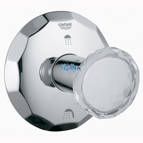 Grohe 19271VP0; Kensington; 3-port diverter trim with round handle; in Swarovski Crystal